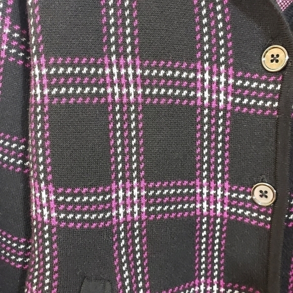 Jones New York Plaid Knit Cardigan - Picture 7 of 12